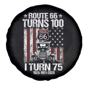 Route Highway 66 Turns 100 I Turn 75 Spare Tire Cover Vintage 1951 America Road Sign America Antique Car Lover 75th Birthday Gift