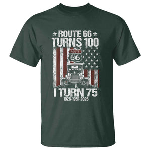 Route Highway 66 Turns 100 I Turn 75 T Shirt Vintage 1951 America Road Sign America Antique Car Lover 75th Birthday Gift