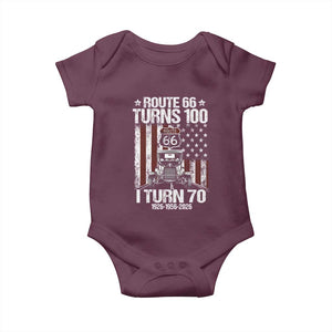 Route Highway 66 Turns 100 I Turn 70 Baby Onesie Vintage 1956 America Road Sign America Antique Car Lover 70th Birthday Gift