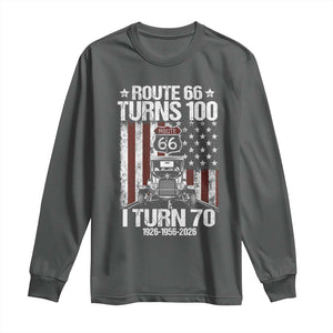 Route Highway 66 Turns 100 I Turn 70 Long Sleeve Shirt Vintage 1956 America Road Sign America Antique Car Lover 70th Birthday Gift