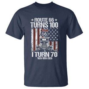Route Highway 66 Turns 100 I Turn 70 T Shirt Vintage 1956 America Road Sign America Antique Car Lover 70th Birthday Gift