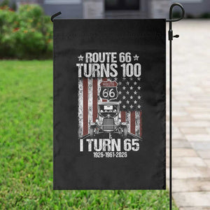 Route Highway 66 Turns 100 I Turn 65 Garden Flag Vintage 1961 America Road Sign America Antique Car Lover 65th Birthday Gift
