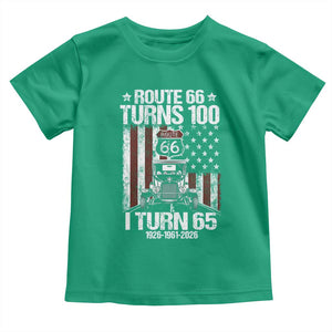 Route Highway 66 Turns 100 I Turn 65 Toddler T Shirt Vintage 1961 America Road Sign America Antique Car Lover 65th Birthday Gift