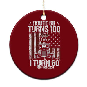 Route Highway 66 Turns 100 I Turn 60 Ceramic Ornament Vintage 1966 America Road Sign America Antique Car Lover 60th Birthday Gift