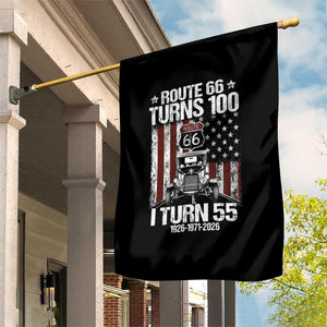 Route Highway 66 Turns 100 I Turn 55 Garden Flag Vintage 1971 America Road Sign America Antique Car Lover 55th Birthday Gift