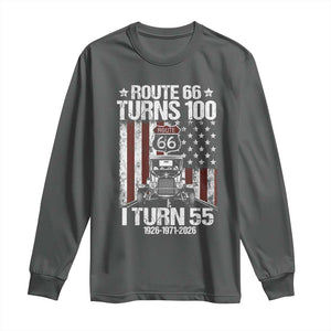 Route Highway 66 Turns 100 I Turn 55 Long Sleeve Shirt Vintage 1971 America Road Sign America Antique Car Lover 55th Birthday Gift