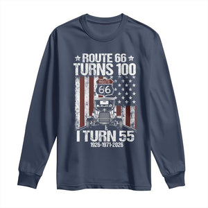 Route Highway 66 Turns 100 I Turn 55 Long Sleeve Shirt Vintage 1971 America Road Sign America Antique Car Lover 55th Birthday Gift