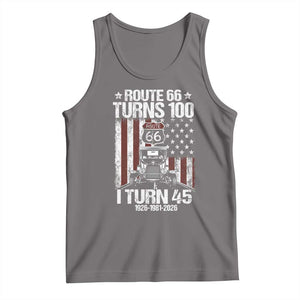 Route Highway 66 Turns 100 I Turn 45 Tank Top Vintage 1981 America Road Sign America Antique Car Lover 45th Birthday Gift