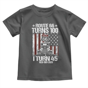 Route Highway 66 Turns 100 I Turn 45 Toddler T Shirt Vintage 1981 America Road Sign America Antique Car Lover 45th Birthday Gift
