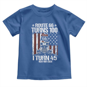 Route Highway 66 Turns 100 I Turn 45 Toddler T Shirt Vintage 1981 America Road Sign America Antique Car Lover 45th Birthday Gift
