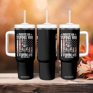 Route Highway 66 Turns 100 I Turn 45 Tumbler With Handle Vintage 1981 America Road Sign America Antique Car Lover 45th Birthday Gift