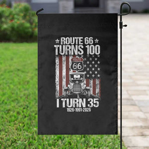 Route Highway 66 Turns 100 I Turn 35 Garden Flag Vintage 1991 America Road Sign America Antique Car Lover 35th Birthday Gift