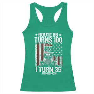 Route Highway 66 Turns 100 I Turn 35 Racerback Tank Top Vintage 1991 America Road Sign America Antique Car Lover 35th Birthday Gift
