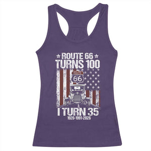 Route Highway 66 Turns 100 I Turn 35 Racerback Tank Top Vintage 1991 America Road Sign America Antique Car Lover 35th Birthday Gift