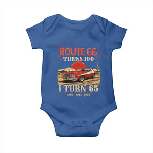 Route Highway 66 Turns 100 I Turn 65 Baby Onesie Vintage 1961 Road Sign 65th Birthday Muscle Car Lover Gift