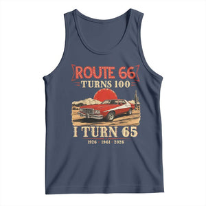 Route Highway 66 Turns 100 I Turn 65 Tank Top Vintage 1961 Road Sign 65th Birthday Muscle Car Lover Gift