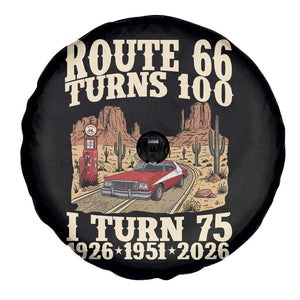 Route Highway 66 Turns 100 I Turn 75 Spare Tire Cover Vintage 1951 Road Sign American Muscle Car Lover 75th Birthday Gift