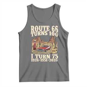 Route Highway 66 Turns 100 I Turn 75 Tank Top Vintage 1951 Road Sign American Muscle Car Lover 75th Birthday Gift