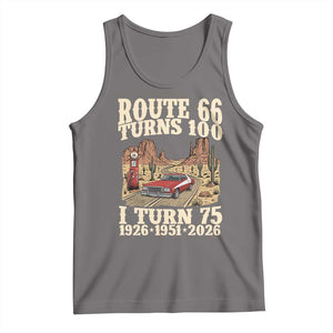 Route Highway 66 Turns 100 I Turn 75 Tank Top Vintage 1951 Road Sign American Muscle Car Lover 75th Birthday Gift