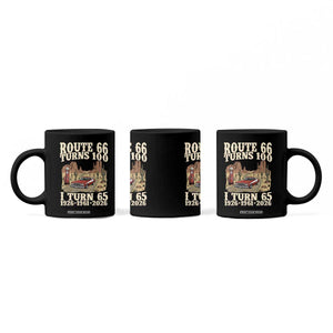 Route Highway 66 Turns 100 I Turn 65 Coffee Mug Vintage 1961 Road Sign American Muscle Car Lover 65th Birthday Gift