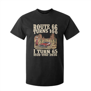 Route Highway 66 Turns 100 I Turn 65 T Shirt For Kid Vintage 1961 Road Sign American Muscle Car Lover 65th Birthday Gift