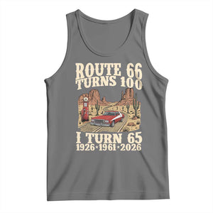 Route Highway 66 Turns 100 I Turn 65 Tank Top Vintage 1961 Road Sign American Muscle Car Lover 65th Birthday Gift