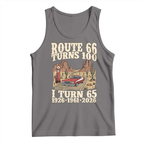 Route Highway 66 Turns 100 I Turn 65 Tank Top Vintage 1961 Road Sign American Muscle Car Lover 65th Birthday Gift
