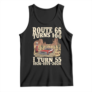 Route Highway 66 Turns 100 I Turn 55 Tank Top Vintage 1971 Road Sign American Muscle Car Lover 55th Birthday Gift
