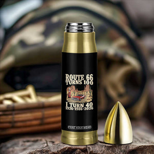 Route Highway 66 Turns 100 I Turn 40 Bullet Tumbler Vintage 1986 Road Sign American Muscle Car Lover 40th Birthday Gift