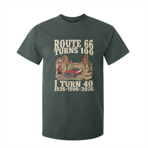 Route Highway 66 Turns 100 I Turn 40 T Shirt For Kid Vintage 1986 Road Sign American Muscle Car Lover 40th Birthday Gift