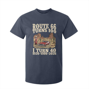 Route Highway 66 Turns 100 I Turn 40 T Shirt For Kid Vintage 1986 Road Sign American Muscle Car Lover 40th Birthday Gift