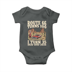 Route Highway 66 Turns 100 I Turn 35 Baby Onesie Vintage 1991 Road Sign American Muscle Car Lover 35th Birthday Gift