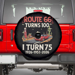Route Highway 66 Turns 100 I Turn 75 Spare Tire Cover Vintage 1951 Road Sign Classic Muscle Car Lover 75th Birthday Gift