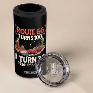 Route Highway 66 Turns 100 I Turn 70 4 in 1 Can Cooler Tumbler Vintage 1956 Road Sign Classic Muscle Car Lover 70th Birthday Gift
