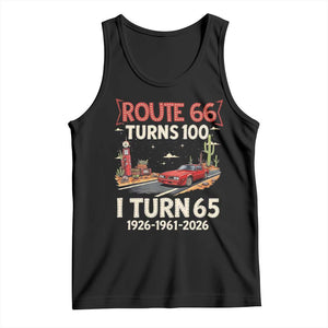 Route Highway 66 Turns 100 I Turn 65 Tank Top Vintage 1961 Road Sign Classic Muscle Car Lover 65th Birthday Gift