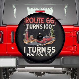 Route Highway 66 Turns 100 I Turn 55 Spare Tire Cover Vintage 1971 Road Sign Classic Muscle Car Lover 55th Birthday Gift