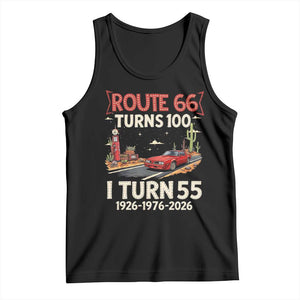 Route Highway 66 Turns 100 I Turn 55 Tank Top Vintage 1971 Road Sign Classic Muscle Car Lover 55th Birthday Gift