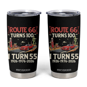 Route Highway 66 Turns 100 I Turn 55 Tumbler Cup Vintage 1971 Road Sign Classic Muscle Car Lover 55th Birthday Gift