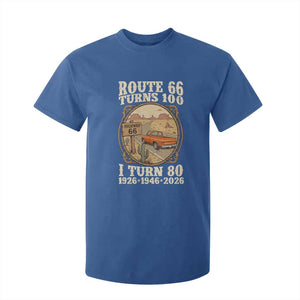 Route Highway 66 Turns 100 I Turn 80 T Shirt For Kid Vintage 1946 Road Sign Classic Pickup Truck Lover 80th Birthday Gift