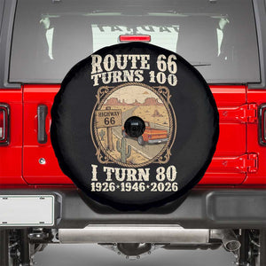 Route Highway 66 Turns 100 I Turn 80 Spare Tire Cover Vintage 1946 Road Sign Classic Pickup Truck Lover 80th Birthday Gift