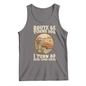 Route Highway 66 Turns 100 I Turn 80 Tank Top Vintage 1946 Road Sign Classic Pickup Truck Lover 80th Birthday Gift