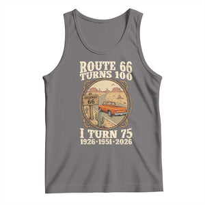 Route Highway 66 Turns 100 I Turn 75 Tank Top Vintage 1951 Road Sign Classic Pickup Truck Lover 75th Birthday Gift