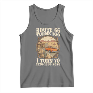 Route Highway 66 Turns 100 I Turn 70 Tank Top Vintage 1956 Road Sign Classic Pickup Truck Lover 70th Birthday Gift