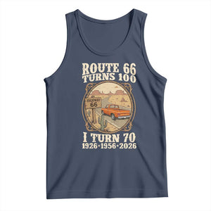 Route Highway 66 Turns 100 I Turn 70 Tank Top Vintage 1956 Road Sign Classic Pickup Truck Lover 70th Birthday Gift