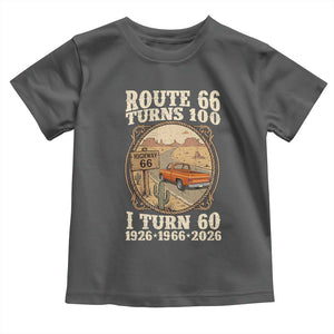Route Highway 66 Turns 100 I Turn 60 Toddler T Shirt Vintage 1966 Road Sign Classic Pickup Truck Lover 60th Birthday Gift