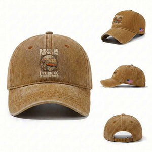 Route Highway 66 Turns 100 I Turn 60 Washed Cotton Baseball Cap Vintage 1966 Road Sign Classic Pickup Truck Lover 60th Birthday Gift