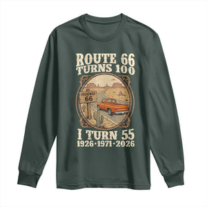 Route Highway 66 Turns 100 I Turn 55 Long Sleeve Shirt Vintage 1971 Road Sign Classic Pickup Truck Lover 55th Birthday Gift