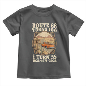 Route Highway 66 Turns 100 I Turn 55 Toddler T Shirt Vintage 1971 Road Sign Classic Pickup Truck Lover 55th Birthday Gift