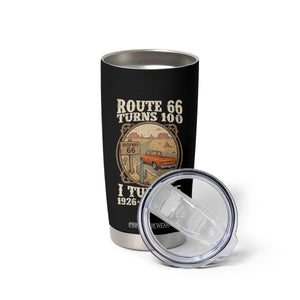 Route Highway 66 Turns 100 I Turn 55 Tumbler Cup Vintage 1971 Road Sign Classic Pickup Truck Lover 55th Birthday Gift