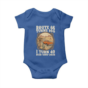 Route Highway 66 Turns 100 I Turn 40 Baby Onesie Vintage 1986 Road Sign Classic Pickup Truck Lover 40th Birthday Gift